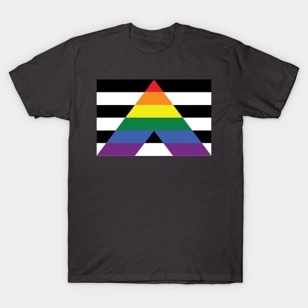 Straight Ally pride flag T-Shirt by snowshade